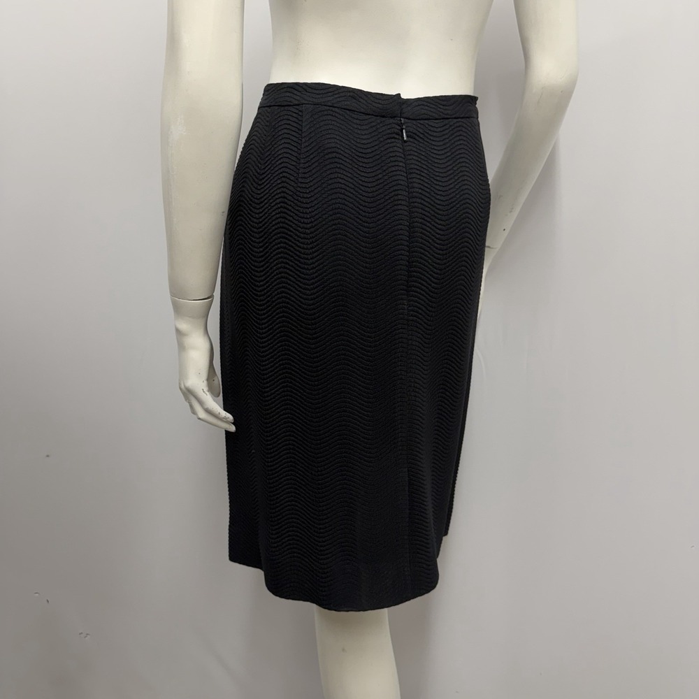 Vintage Emanuel Ungaro Jacket & Skirt Set Black Textured Fabric NWT Size 12 46 - Picture 7 of 11